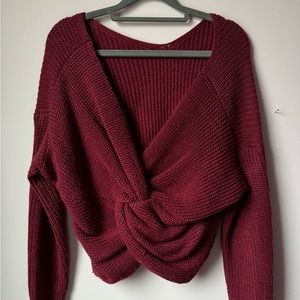 Maroon Ruched Sweater